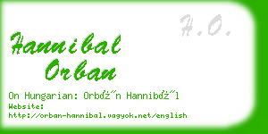 hannibal orban business card
